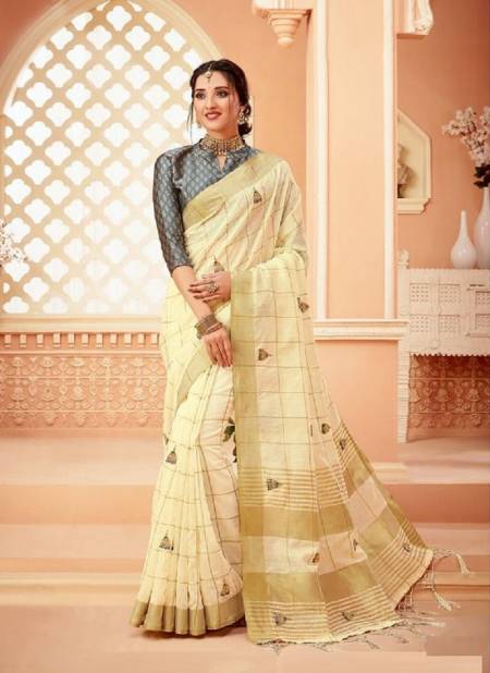 Off White Colour Aradhana Stylewell New Latest Designer Ethnic Wear Cotton Saree Collection 793